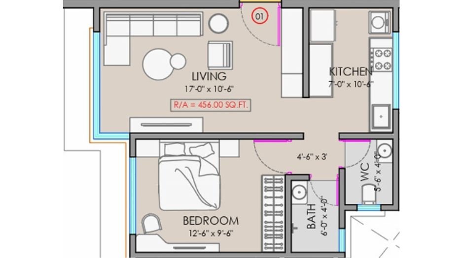 zee-sai-chintan-floor-plan-1 bhk-456 sqft